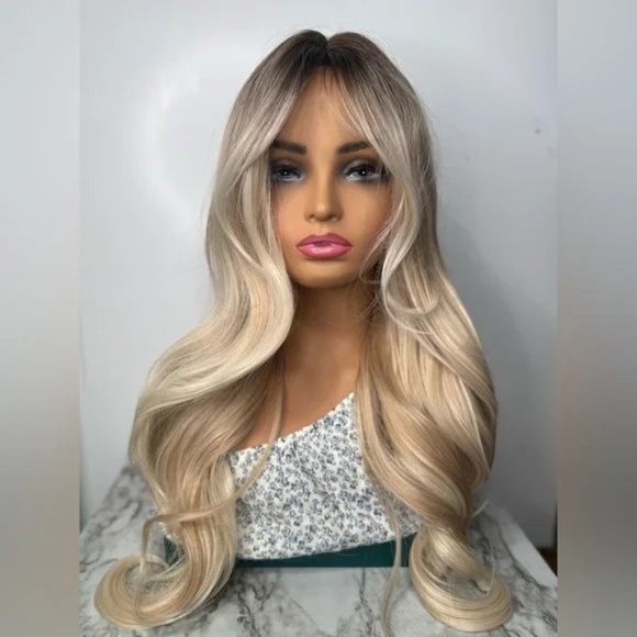 Other - Long Rooted Blonde Wig – Layers, Curtain Front, Natural Balayage Blend